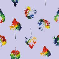 beautiful pattern of rainbow colored leaves