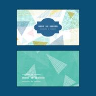 Vector abstract fabric triangles horizontal frame pattern business cards set