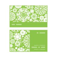 Vector abstract green and white circles horizontal stripe frame pattern