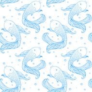 Seamless pattern of fish Vector