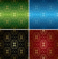 set of colorful floral seamless patterns - vector