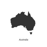 Black map of Australia for your design N2