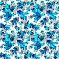 Seamless texture with colored watercolor maple leaves N12