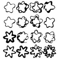 Set of grunge flower shapes Design elements Vector watercolor N2