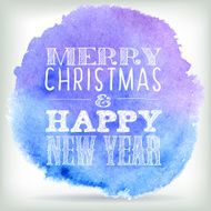 Merry Christmas and Happy New Year watercolor card