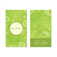 Vector environmental vertical round frame pattern business cards set