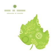 Vector environmental leaf silhouette pattern frame N2