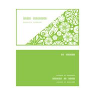 Vector abstract green and white circles horizontal corner frame pattern