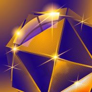 Plastic grain fond with colorful dimensional geometric object