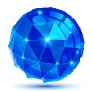 Textured plastic geometric object with flashes pixel 3d sphere