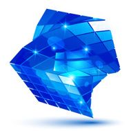 Textured plastic geometric object with flashes pixilated 3d N2