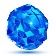 Plastic pixilated 3d shiny object isolated on white background N2