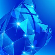 Plastic pixilated background with dimensional complicated object N2