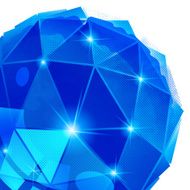 Plastic pixilated backdrop with glossy 3d cybernetic object N2