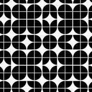 Black and white abstract floral seamless pattern contrast