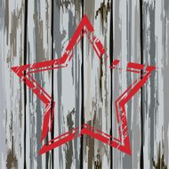Grunge old wooden fence star frame Vector