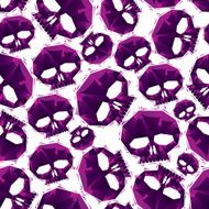 Violet skulls seamless pattern geometric contemporary style