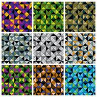 Squared cells with bright geometric colorful triangles separated