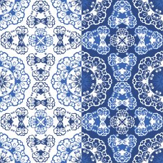 Seamless blue color floral patterns Ornamental Background N2