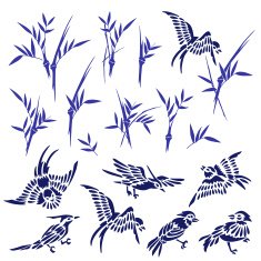 Bamboo bird illustration N2