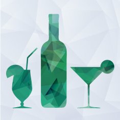 wine glass and geometric concept N2