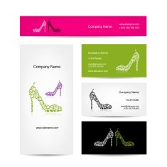Business cards design ornate female shoes N2