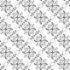 Seamless kaleidoscope texture or pattern in black on white 1 N2