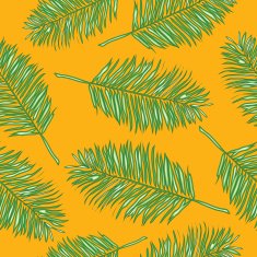 Palm leaves abstract vector seamless pattern