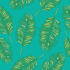 Palm leaves abstract vector seamless pattern N2