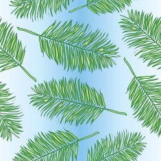 Palm leaves abstract vector seamless pattern N3