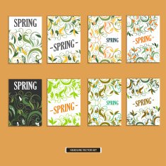 Set of beautiful spring prints for design