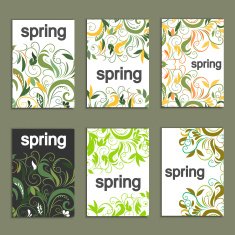 Set of beautiful spring prints for design N5 free image download