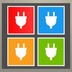 Wire socket and electric plug vector design