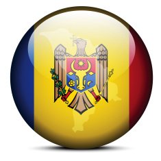 Map on flag button of Republic Moldova N2
