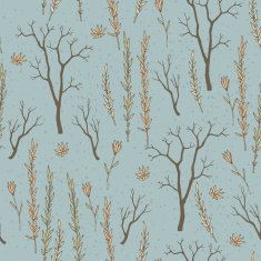 seamless texture with twigs and flowers N2