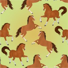 Seamless texture brown horses vector N2