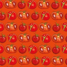 red seamless pattern with tomatoes N2