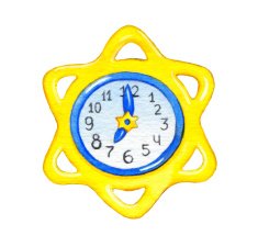Series of colorful watercolors Wall clock isolated on white background N2