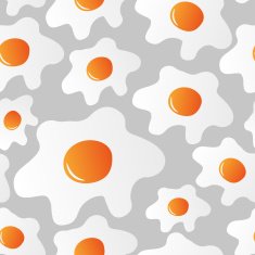 fried eggs food for breakfast seamless pattern eps10