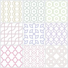 Line shape 9 style seamless patterns Vector background N2