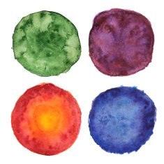 Watercolor set round paint stain