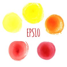 Set of vector watercolor shapes
