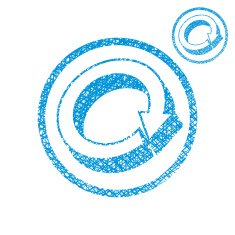 Loop arrows conceptual symbol vector simple single color icon