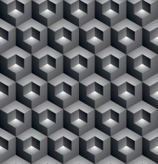 Black and white abstract textured geometric seamless pattern N21