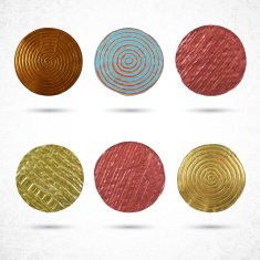 Golden copper bronze and various labels collection