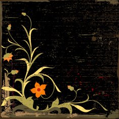 grunge floral composition