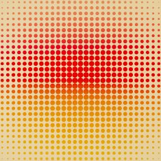 Halftone of red and orange dots on a yellow background N2