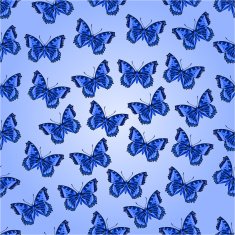 Seamless texture blue butterflies vector N2