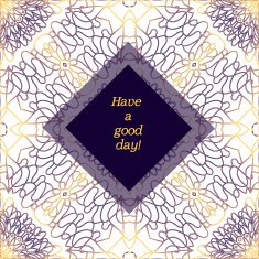Ethnic hand-drawn template for postcards with place your text
