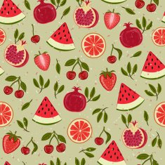Seamless vector pattern with fruits